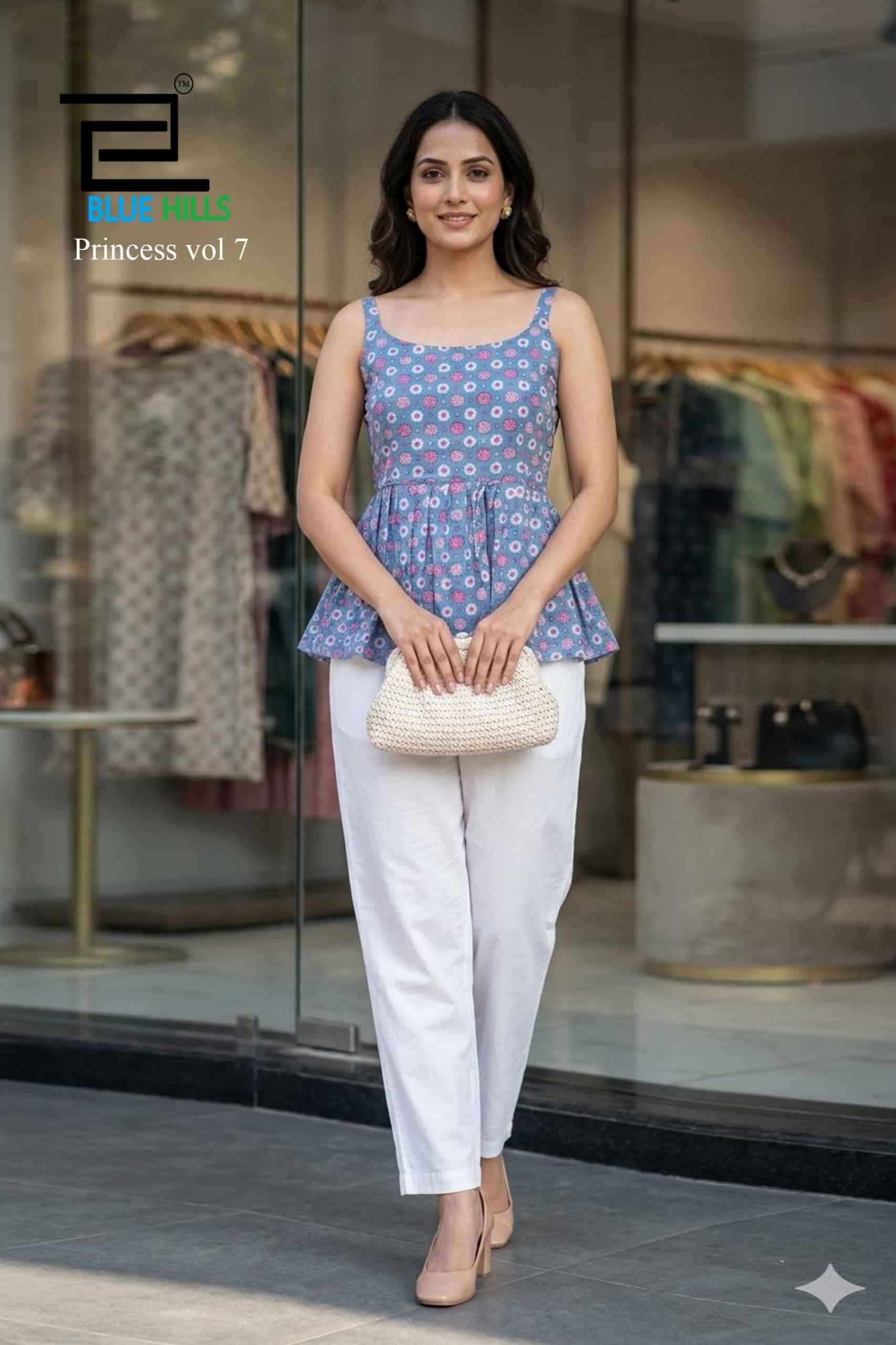 PRINCESS vol 7 By Blue Hills 01 to 06 Series Designer Stylish Fancy Colorful Beautiful Party Wear & Ethnic Wear Collection Pure Cotton Tops At Wholesale Price